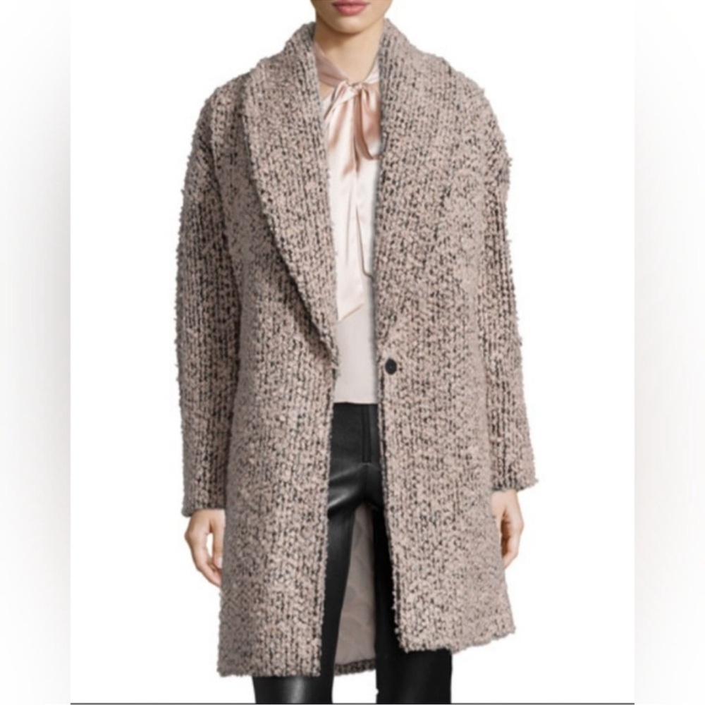 Alice + Olivia pink black Textured Coat xs